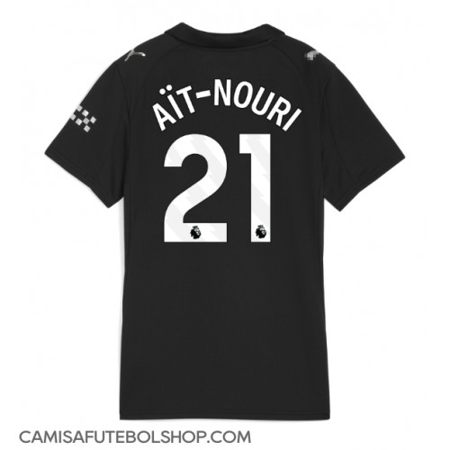 Camisa de time de futebol Manchester City Rayan Ait-Nouri #21 Replicas 2º Equipamento Feminina 2025-26 Manga Curta